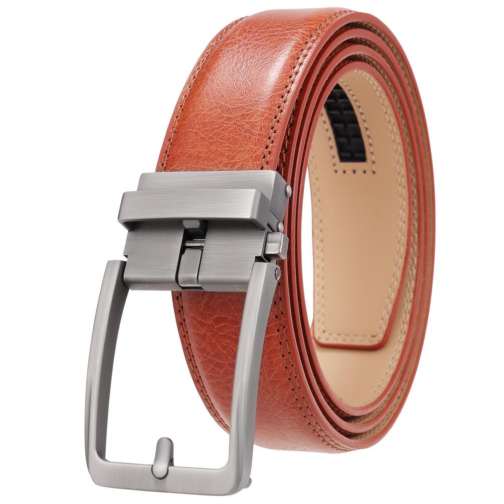 Anti-Needle Automatic Buckle Belt, Men'S Belt, Two-Layer Cowhide Belt Ly36-561948-1