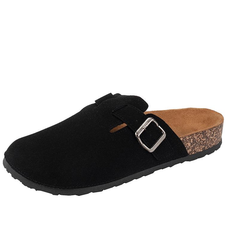 Unisex Plus-Size European Style Closed-Toe Slippers with Thick Sole for Outdoor Wear