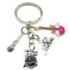 Music Lover Keychain: Drum Kit, Musical Notes & Microphone Pendant