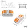 Mini Quick Wire Conductor Connector Universal Compact 2/3 Pin Splicing Push-inTerminal Block 1 in multiple out with fixing Hole