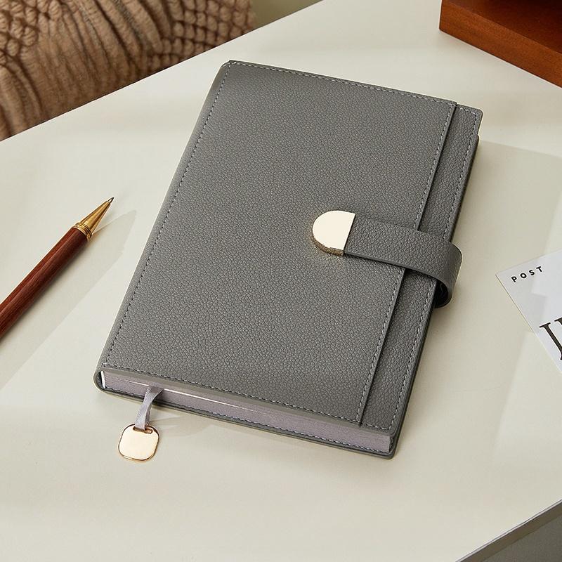 A5 Simple Business Office Study Work Meeting Record Notebook 128 Sheets Thicken Soft Pu Leather Daily Plan Diary Notebook