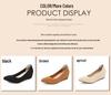 Schwarze Keilabsatzschuhe mit weicher Sohle für Damen - Höhensteigernd, Bequem für Büro und Flugbegleiter im Frühling und Herbst