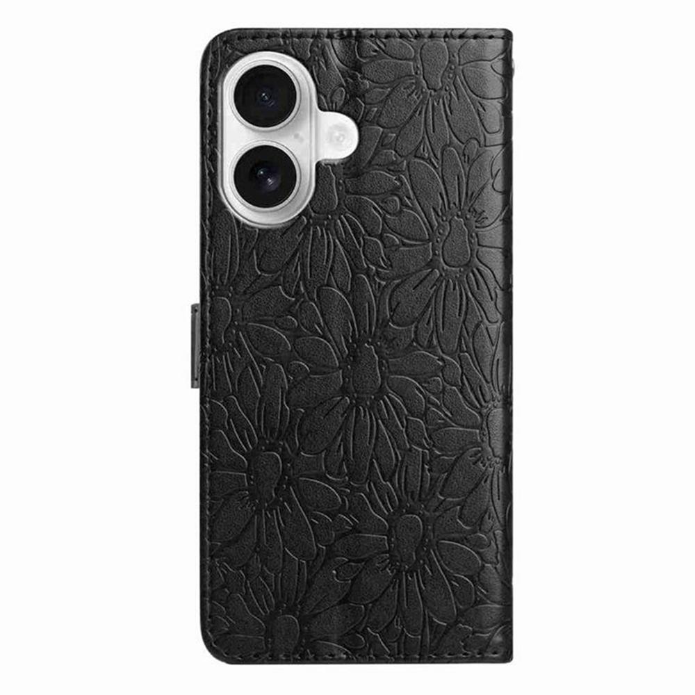 For iPhone 17 Leather Case Daisy Imprint Wallet Stand Phone Protective Cover