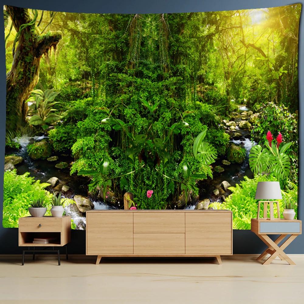 Bedroom Decor Aesthetic Tapestry Nature Scenery Forest Home Decor Aesthetic Living Room Backdrop Decor Wall Hanging Mantel Mesa