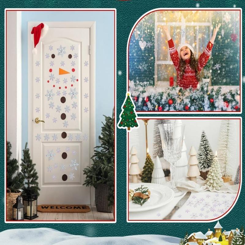 300pcs 2cm Christmas Snowflakes Confetti Xmas Tree Ornaments Christmas Decorations for Home Winter Party Cake Decor Supplies 7