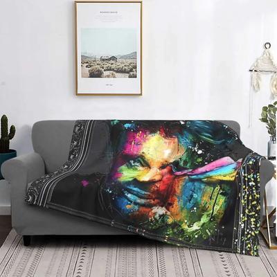 Johnny Hallyday-Manta polar con música Rock, cantante francés, manta cálida para avión, alfombra de cama de viaje
