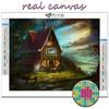 Beliebte 5D Diy Kreuzstich Waldhütte Malerei Vollbohrer Kreuzstich Bastelset Wandaufkleber Home Decor