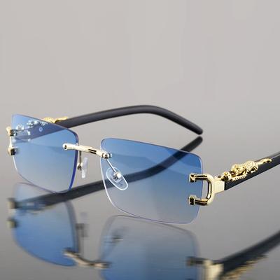 1PC Frameless Rectangular Sunglasses for Women Men Vintage Fashion Sun Glasses UV Protection Daily Wear