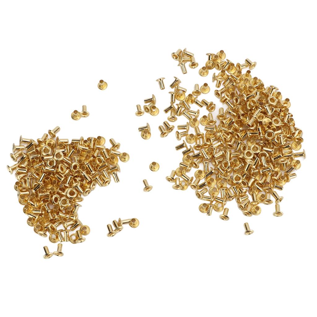 500 Pcs Hollow Rivets DIY Through Hole Brass Decorative Hollow Rivets Copper Air Eye