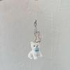 Cartoon Flocking Dog Piggy Pendant Keychain  Key Ring For Women Girls Cute Bag Pendant Kawaii Mobile Phone Chain Gifts