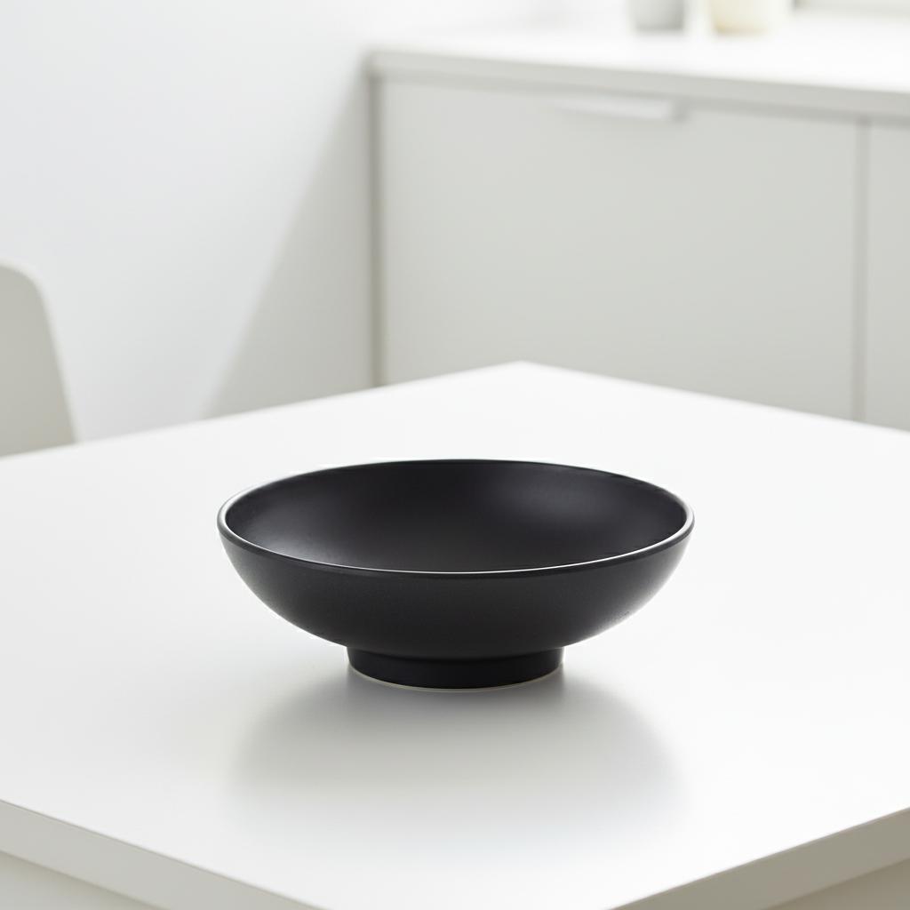 Unbreakable Matte Black Melamine Noodle Soup Bowl Beef Ramen Salad Round Bowls 9 Inch