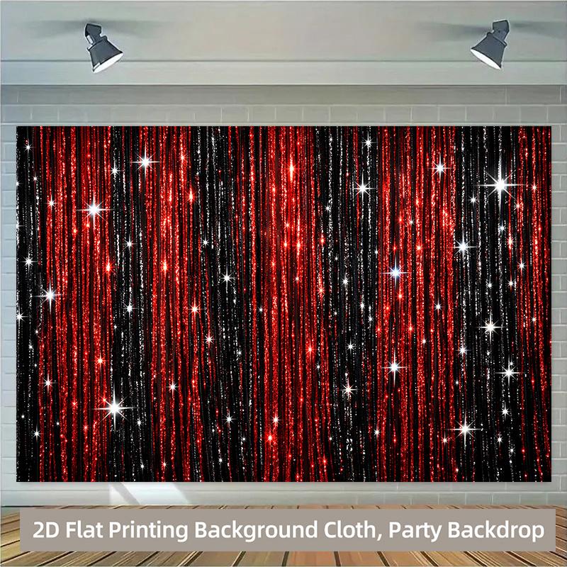 2D Plane - 1 piece of 2D plane printed background banner a dazzling red and black light background party banner
