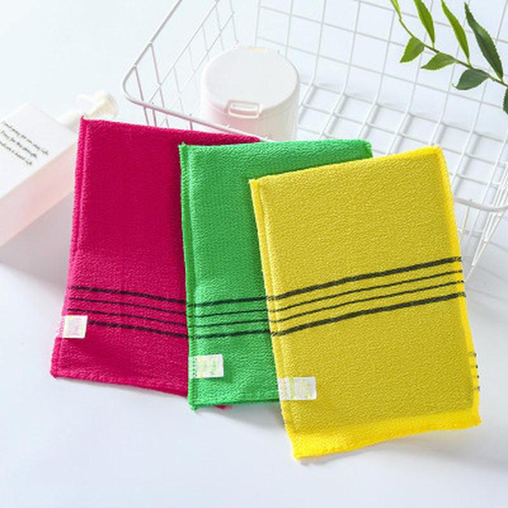 5Pcs /set Exfoliating Bath Pad Towels Set Korean Italy Asian Exfoliating Bath Washcloth Body Scrub Shower Soft Polyester Cotton