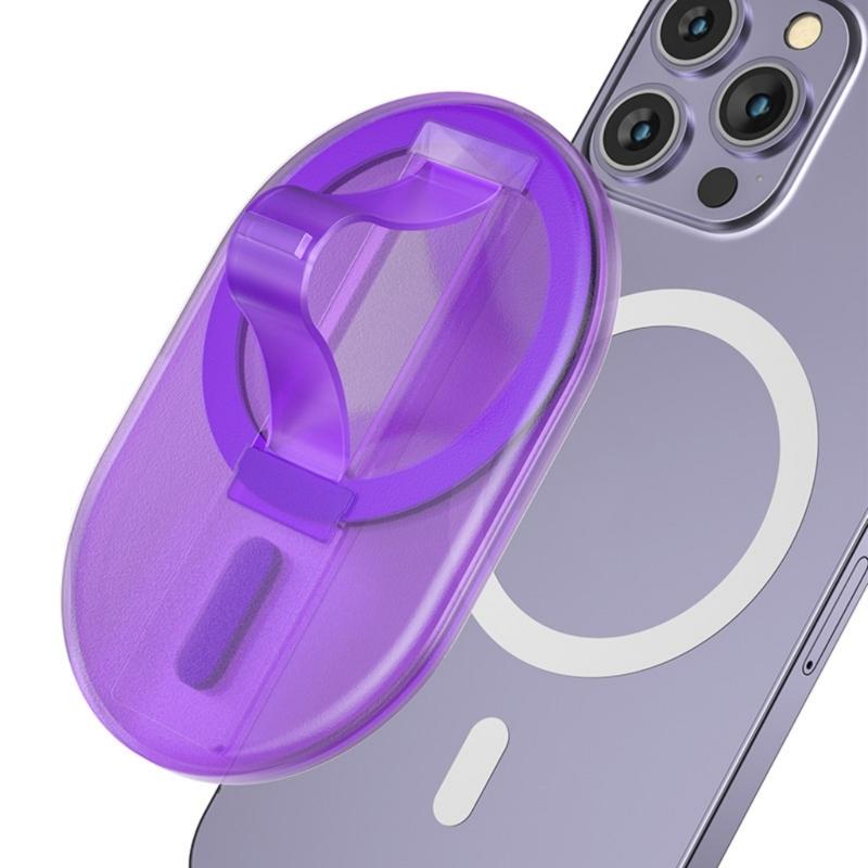 Universal Grip Stand for Phone 16 15 Magnetic Rings Holder Strap Portable Kickstand Finger Rings Grip Phone Back Stand фиолетовый
