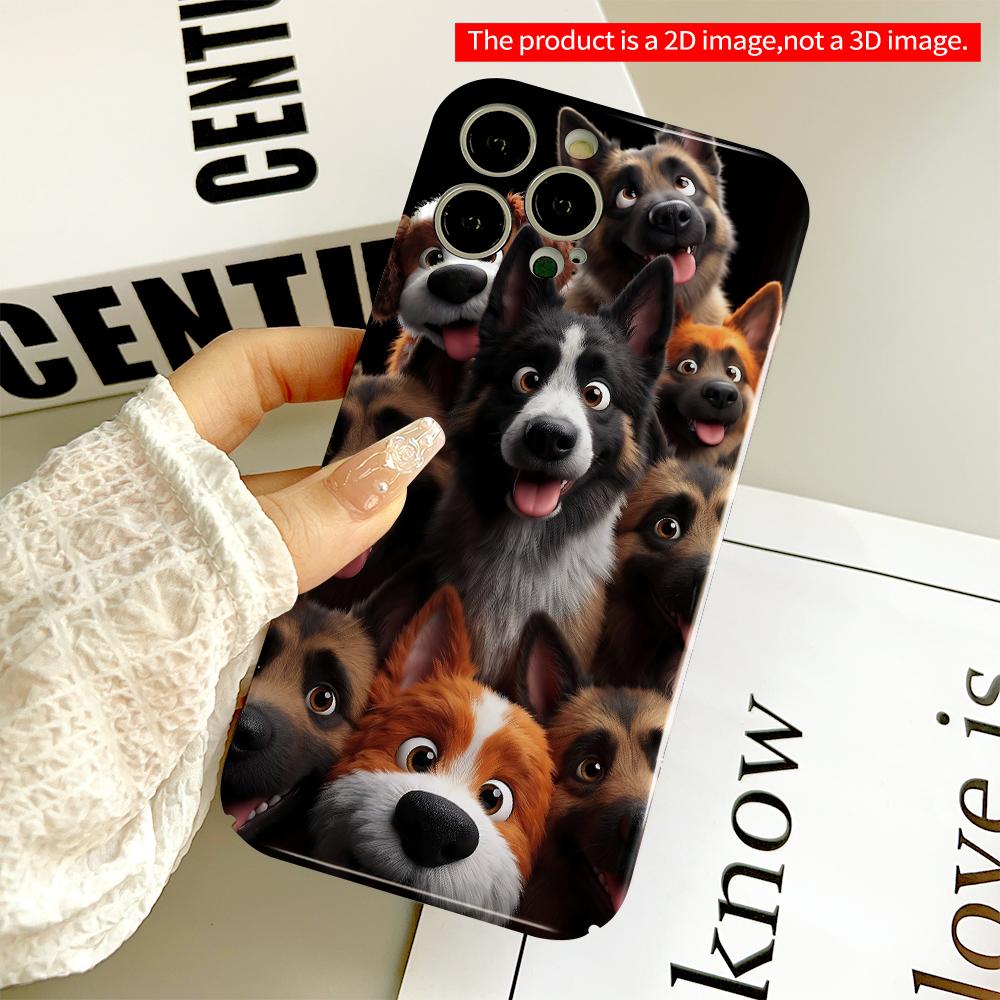 Cute Dog Group Portrait Phone Case All inclusive film hard phone case, compatible with iPhone 18 Pro Max 17 16 15 14 13 12 11
