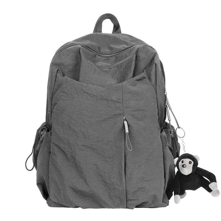 Schoolbag1011 new large-capacity junior high school backpack college student computer bag solid color schoolbag unisex