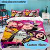 Nombre Personalizado Juego de Ropa de Cama Trio de Noche Fantasía K-Pop de 3 Piezas Incluyendo 1 Funda Nórdica y 2 Fundas de Almohada para Dormitorio, Regalo para Dormitorio Decoración del Hogar