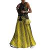 Vestido Maxi de Verano para Mujer, Vestido Largo Estampado sin Mangas de Cuello Redondo, Atuendos Casuales Fluidos para Vacaciones con Bolsillos