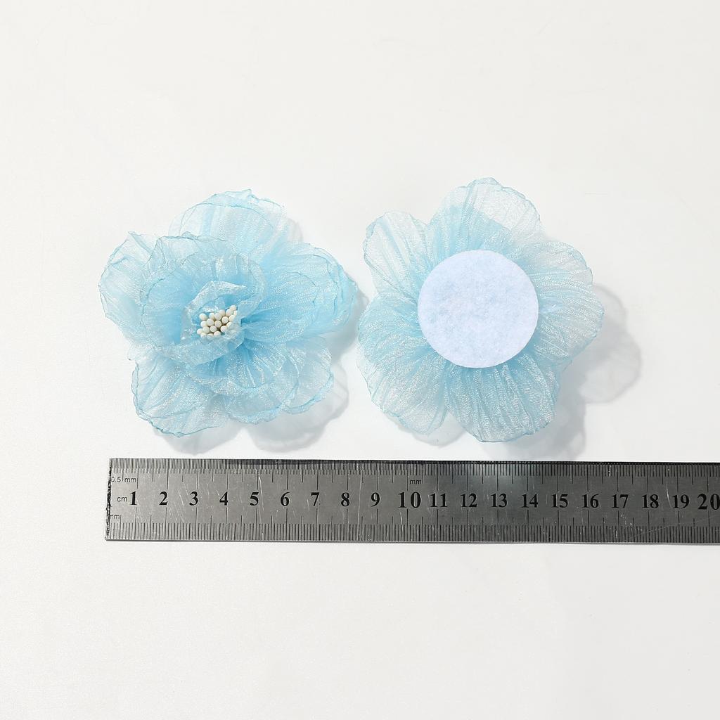 2/5Pcs 8cm Chiffon Fabric Flower For Hair Accessories Artificial Hairpin Accessories Flowers For Dress Wedding Bouquet Decor