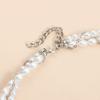 Stylish Clavicle Necklace Featuring Floral Accent And Dangling Pearls Comfortable Design Perfect For Daily Outings