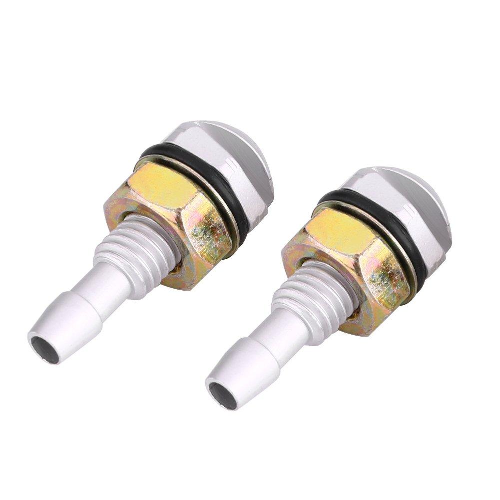 Qiilu Windshield Washer Nozzle Window Wiper Nozzles Aluminum Alloy 2pcs (Silver)