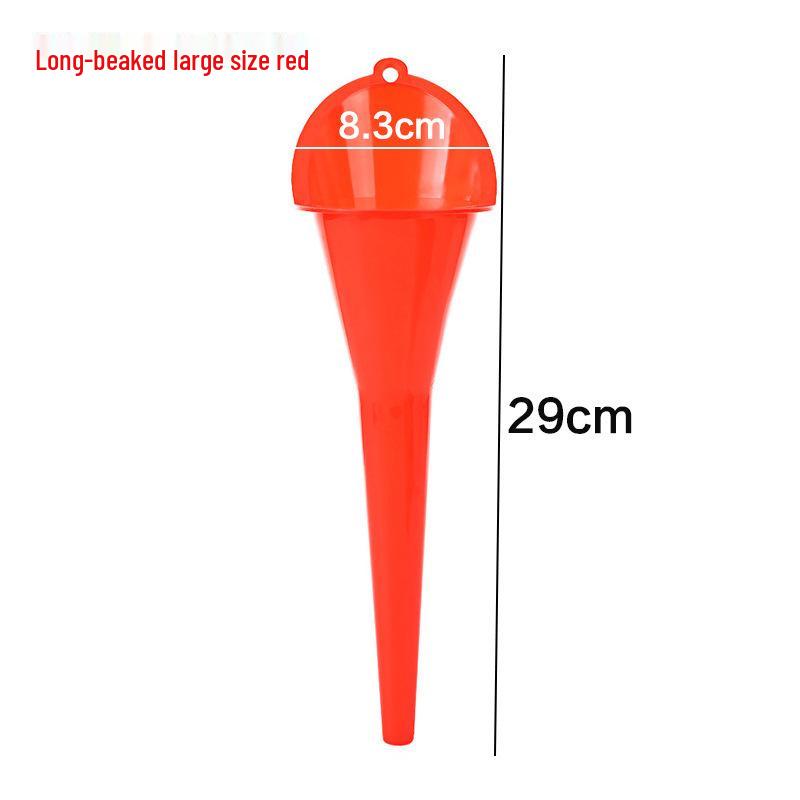 Long Spout Plastic Funnel - Extended Angled Design for Hands-Free Refueling and Food-Grade Filling for Motorcycle and Car.