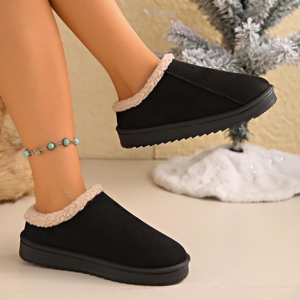 Winter 2025 Warm Fluffy Woman Slippers Soft Bottom Non Slip Thick Plush Clogs Women Casual Platform House Inddor Shoes Slides 45