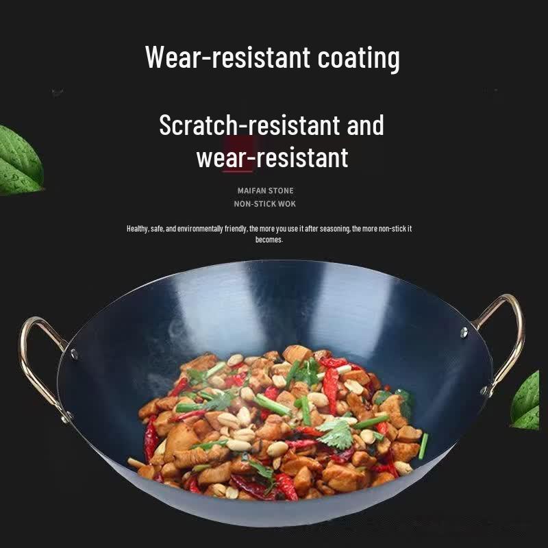 YuZhou Traditional Wrought Iron Double-Handle Wok