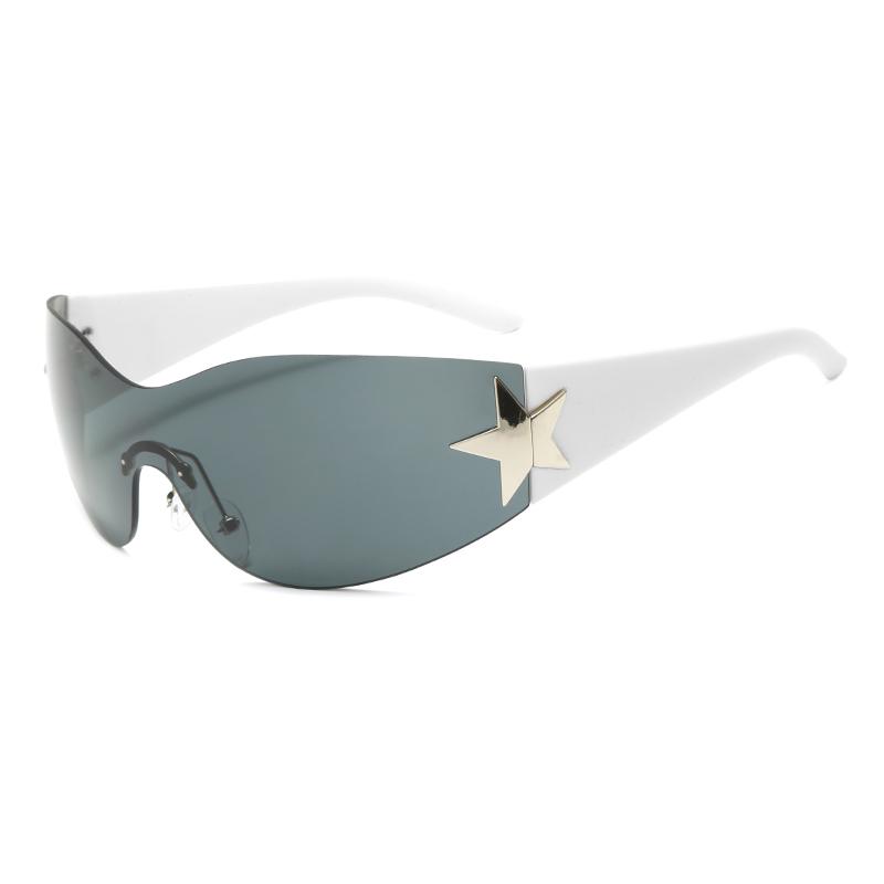 

New Children s Rimless Star Decoration Integrated Y2K Hot Girl Style Hip Hop Fashion Sunglasses Beach Party Glasses Kids