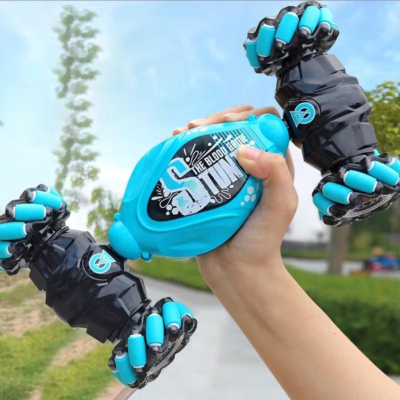 New 4WD RC Drift Car with Music Led Lights 2.4G Gesture Radio Remote Control Spray Stunt Car 360° Rotating Climbing Car Toys Gift