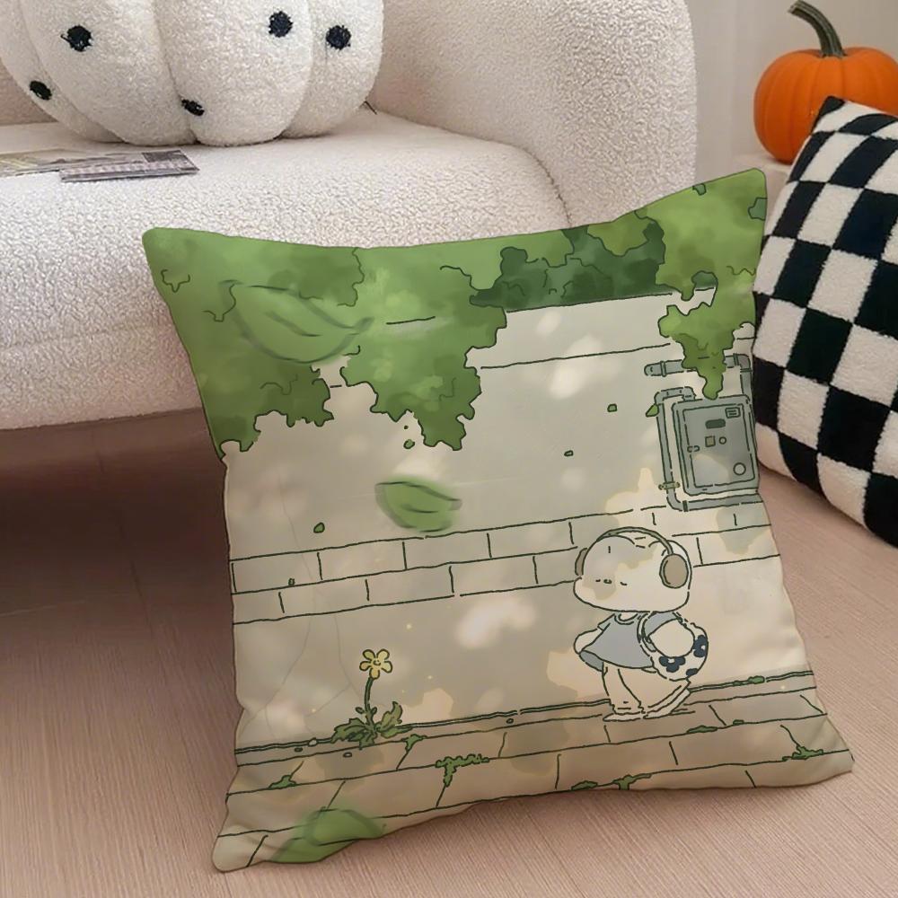 Author Somdoo Cute Animals Quiat And Peaceful Cushion Cover Throw Pillow Cover Hidden Button Durable Polyester Chair Cushion