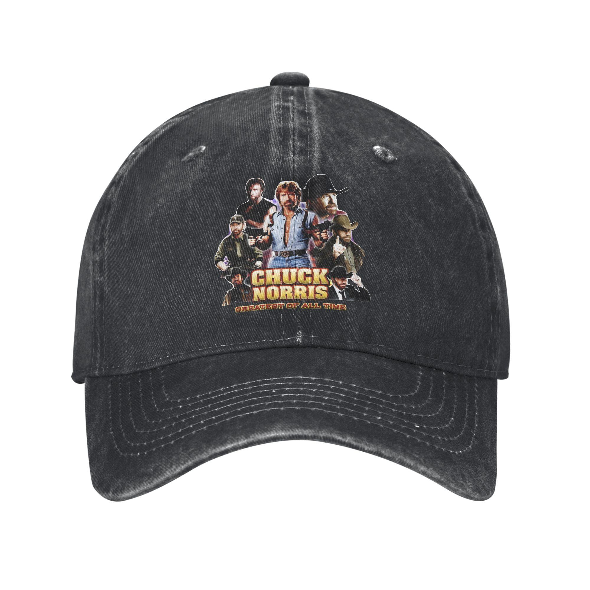 Chuck Norris Greatest of All Time Men Women Baseball Cap  Distressed Washed Hats Cap Vintage Workouts Adjustable Fit Headwear One Size