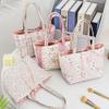 Quilted Tote Bag for Women Girls Lightweight Small Floral Shoulder Bag Soft