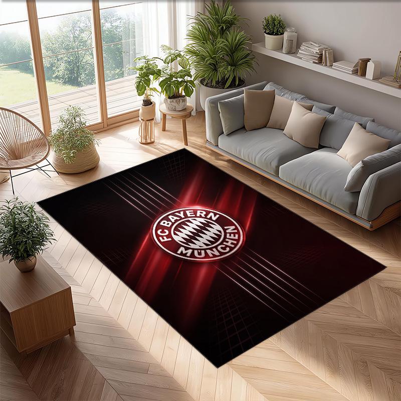 Tappeto Morbido Area Rug con Motivo Calcio Bayern Monaco Antiscivolo Tappeto per Pavimento Interno Tappetino Decorazione Sportiva per Camera da Letto