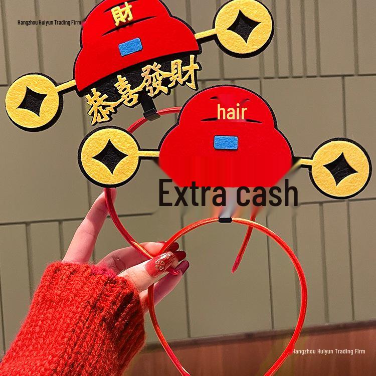 

Festive New Year s Eve Dress-Up Headband & Hair Clip for Kids - Spring Festival Hair Accessory Happy New Year - Hat and Hair Clip