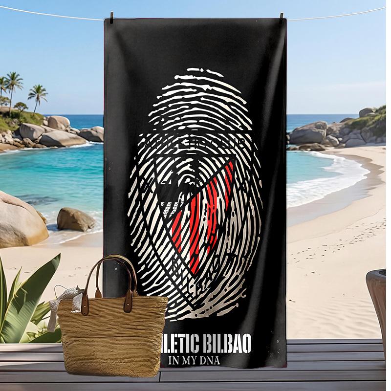 Athletic Bilbao Neonschild - Bedrucktes Strandtuch Schnelltrocknend Weiches Handtuch Tragbare Große Rechteckige Stranddecke für Reisen Schwimmbad
