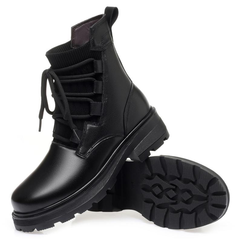 Fashion AIYUQI Women Winter Boots Large Size 2025 New Genuine Leather Women Motorcycle Boots Wool Warm Retro Non-slip Ladies Ankle Boots