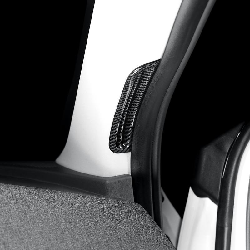 For KIA EV6 LHD Car Interior A-pillar Carbon Fiber Front Upper Air Conditioner Air Outlet Stripes Cover