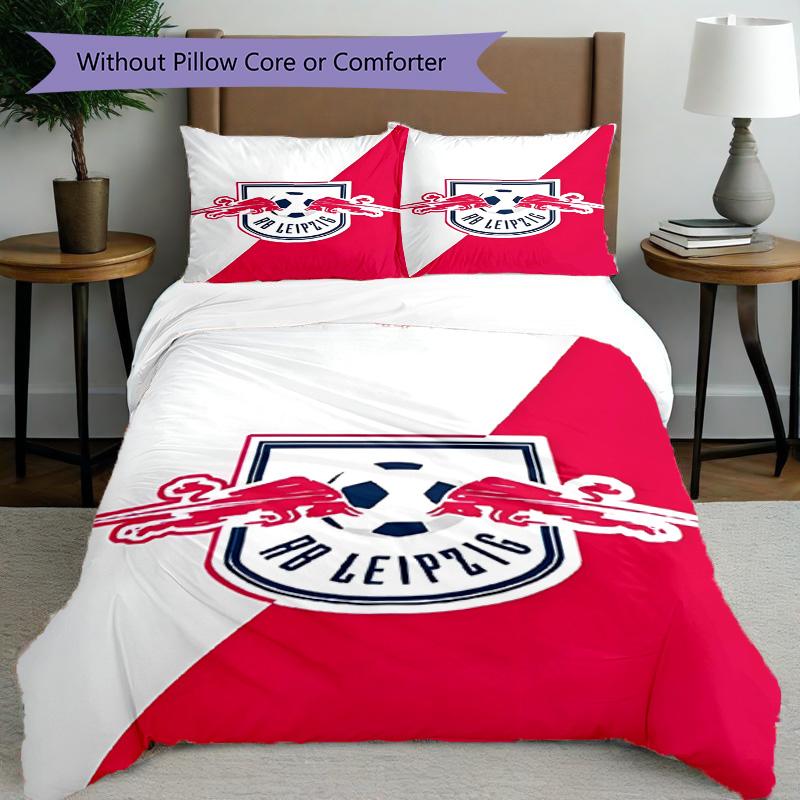 3pcs Duvet Cover Set (1*Duvet Cover + 2*Pillowcase, Without Core), RB Leipzig Print Bedding Set, Bedroom Decor, All‑Season, Birthday Gift
