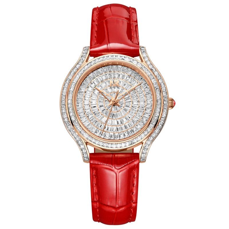 Women RUIIXINE Fashion Quartz Watch Light Luxury All Diamond Leather Strap Diamond Jewelry Crystal Ladies Wristwatches Gift