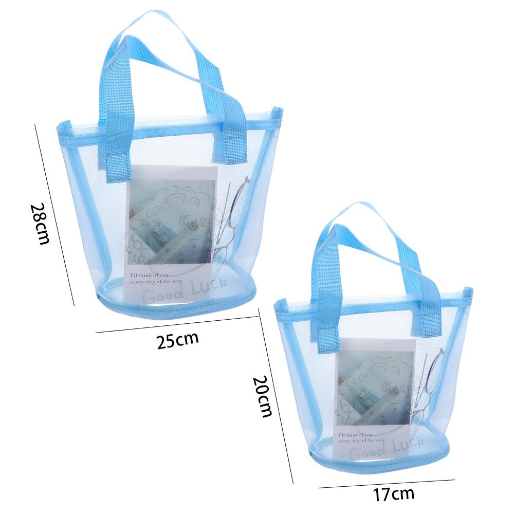 Summer Shopping Foldable Nylon Mesh Large Korean Style Bag Storage Bag Makeup Bag Women Handbag