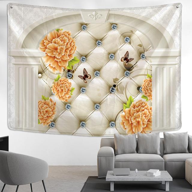 

Гобелен с перьями павлина настенный в богемном скандинавском стиле психоделический тайный хиппи простой домашний декор 95x70cm