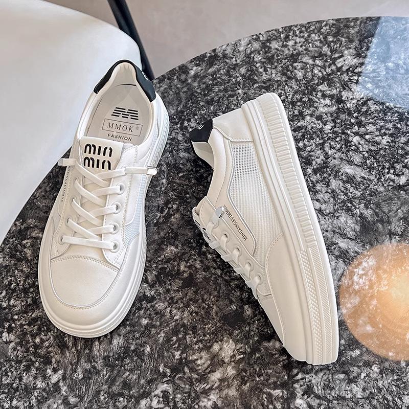 

Социальная выплата (не подлежит возврату и обмену) сетчатые дышащие белые туфли на толстой подошве для женской коллекции 2025 года, новые туфли на одной педали 40 чёрный