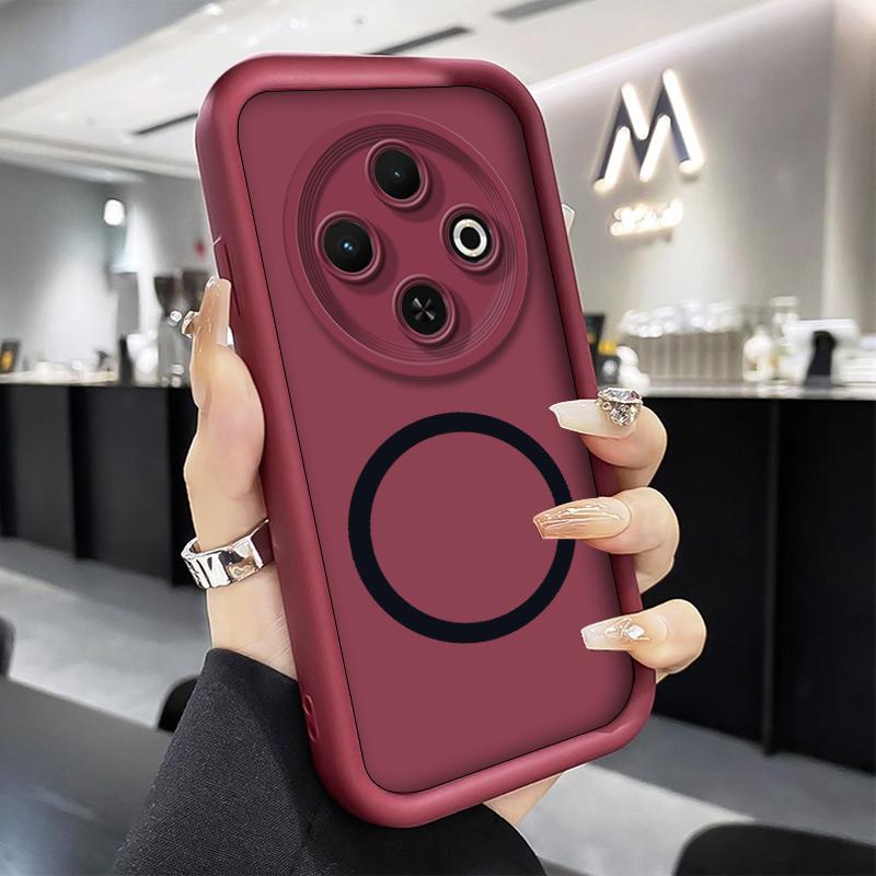 Phone Case For Tecno Spark 30C 8C 9 Spark 6 Go KE5 Pop 7Pro Soft Silicone Cover Luxury Matte Case With Wireless Magnetic Sticker