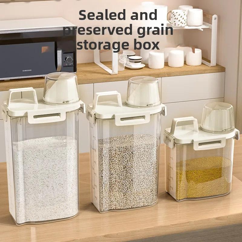 1.75/ 2.5/3L Food Grade Grain and Miscellaneous Grain Storage Box, Rice Bucket Storage Tank, Sealing Tank, Kitchen Utensil New
