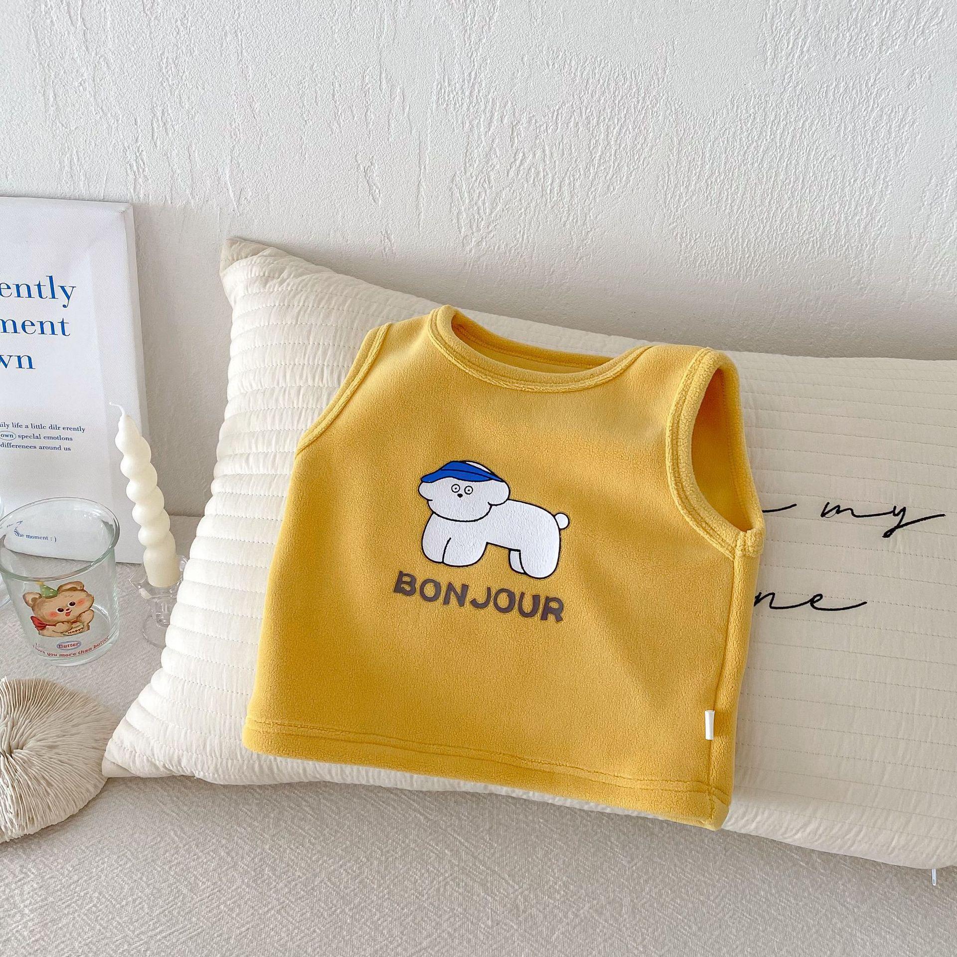 

Зимний жилет с рисунком для детей от 0 до 5 лет - Милый топ в корейском стиле для мальчиков и девочек 73 cm жёлтый