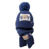 Cappello e Sciarpa Caldi Invernali Cappello e Sciarpa per Bambini Cappello-Sciarpa Ispessito Cappello Berretto Elastico con Pompon per Bambini 1-6 Anni
