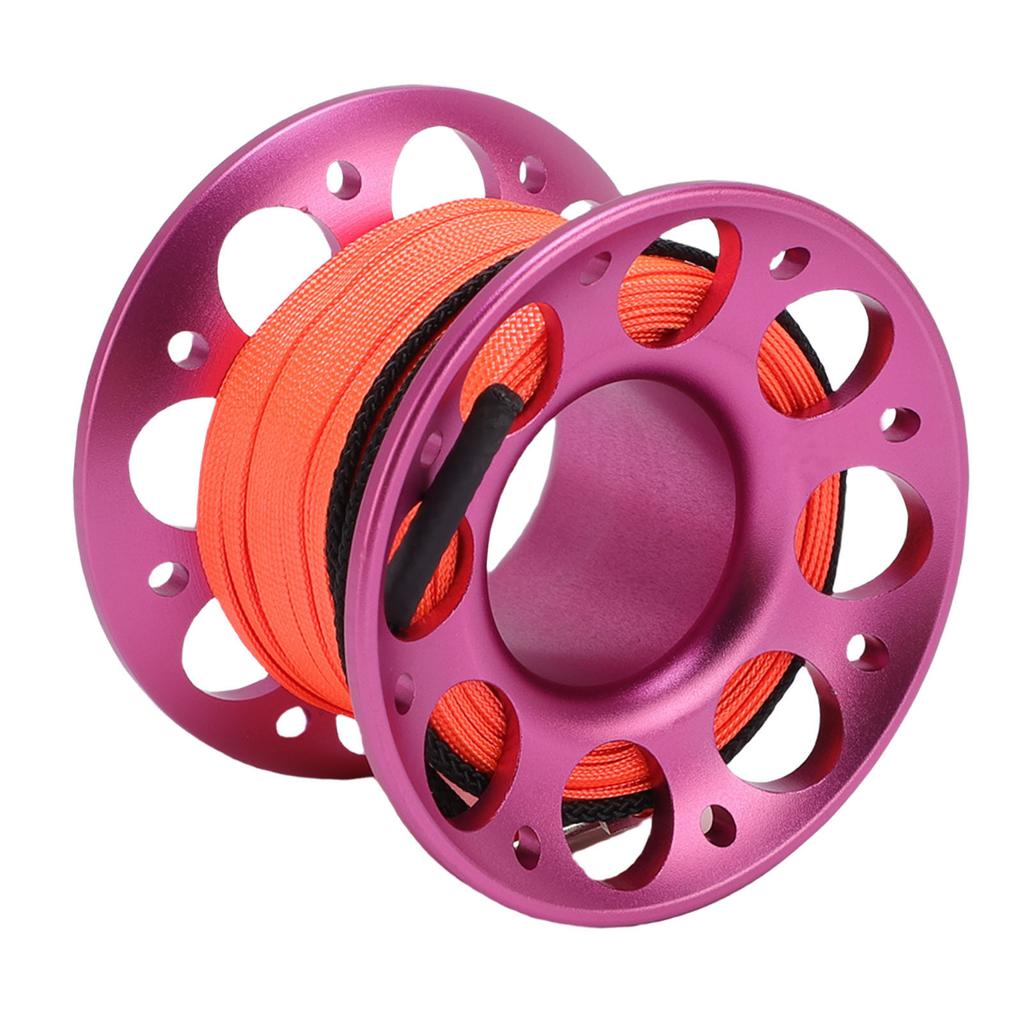 15m Cable Scuba Diving Reel Aviation Aluminum Diving Line Reel with Double Ended Hook for Outdoor Boating Marine
