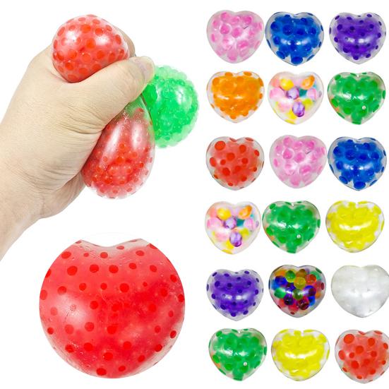 2Pcs Squeeze Toy Love Bead Stress Balls Heart Shaped Stress Relief