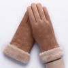 Women's Winter Warm Gloves Suede Gloves Winter Outdoor Cycling Touch Screen Padded Thickening Gloves
